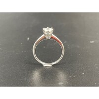 Ladies Solid 3.1g 18ct White Gold Diamond Ring Fine Jewellery Size UK O 1/2
