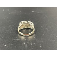 Ladies 3.3 Grams 9ct White Gold Diamond Ring Size UK N Solid Fine Jewellery