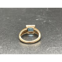 Ladies 9ct Yellow Gold Blue Gemstone Ring Fine Jewellery 4.0 Grams Size UK O