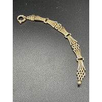 Ladies Solid 9ct Yellow Gold Fancy Link Bracelet Fine Jewellery 24.5 Grams