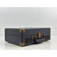 Flea Market Suitcase Turntable (Navy) Vintage Style 3 Speeds Auto-Stop Portable