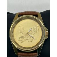 Gold Eagle No. 1 Limited Edition 732/999 Brown Leather Strap Analog Quartz Watch