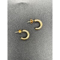 Ladies 18ct Yellow Gold CZ Earrings (Pre-Owned)