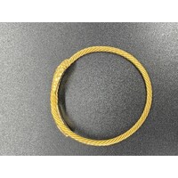 Ladies 18ct Yellow Gold Round Cuff Bangle (Pre-Owned)