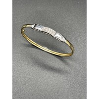 Ladies Solid 18ct Yellow Gold Oval Bangle Box Clasp Fine Jewellery 10.2 Grams 