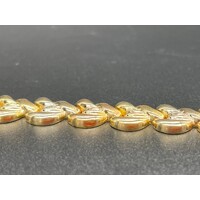 Ladies 18ct Yellow Gold Fancy Link Bracelet Bolt Clasp Fine Jewellery 29.6 Grams