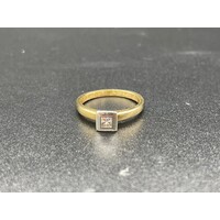 Ladies Solid 18ct Yellow Gold Diamond Ring Fine Jewellery 3.5 Grams Size UK M