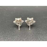 Ladies 14ct White Gold Diamond Earrings (Pre-Owned)
