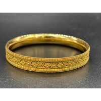 Ladies 22ct Yellow Gold Round Bangle (Pre-Owned)