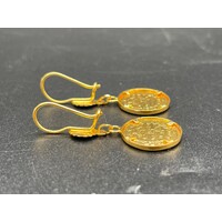 Ladies 21ct Yellow Gold Coin Dangle Earrings (Pre-Owned)