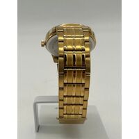 Citizen Unisex Gold Tone Stainless Steel Case Gold Band Watch 50m WR 