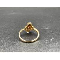 Ladies 9ct Yellow Gold CZ Stone Ring (Pre-Owned)