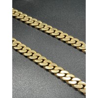 Mens 18ct Yellow Gold Diamond Cut Curb Link Necklace (Pre-Owned)