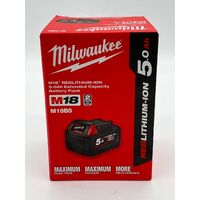 Milwaukee 18V 5.0Ah Red Lithium Ion Battery M18B5 In Box (New Never Used)