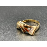 Ladies 18ct Yellow Gold CZ Ring (Pre-Owned)