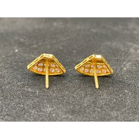 Ladies 21ct Yellow Gold Earrings (Pre-Owned)