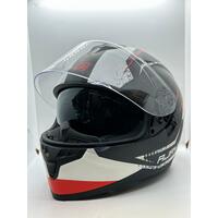 Rjays Dominator II Matte White/Red Motorcycle Helmet Size Large with Manual