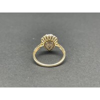 Ladies 9ct Yellow Gold Cluster Diamond Ring (Pre-owned)