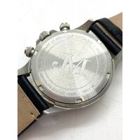 M Ja MCCabe JM-1038 Gravel Grey Mens Quartz Watch Leather Band (Pre-owned)