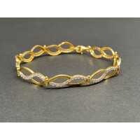 Ladies 18ct Yellow Gold Fancy Link Bracelet (Pre-Owned)