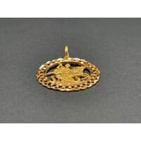 Unisex 21ct Yellow Gold Large Round Pendant (Pre-Owned)
