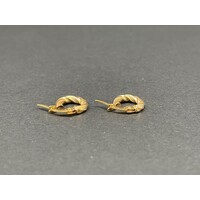 Child 9ct Yellow Gold Round Hoop Sleeper Earrings (Pre-Owned)