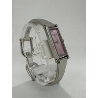 Gucci 1500L Pink Mother of Pearl Rectangular Shaped Analog Display Ladies Watch