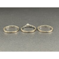 Ladies 18ct White Gold Set of 3 Diamond Rings (Pre-Owned)