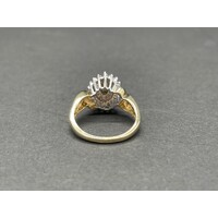 Ladies 10ct Yellow Gold Cluster Diamond Ring (Pre-Owned)