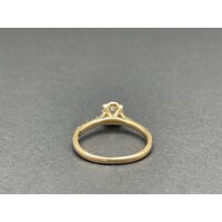 Ladies 18ct Yellow Gold Oval Diamond Engagement Ring (Pre-Owned)
