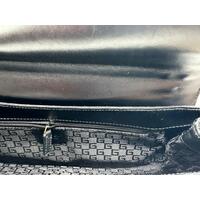 Gucci Top Flap Suede Bamboo Handle Handbag for Women in Black Finish