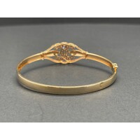 Ladies 18ct Yellow Gold Hinged Bangle (Pre-Owned)