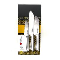 NEW Baccarat Damashiro 3 Piece Santoku Knife Set Finest Japanese Steel