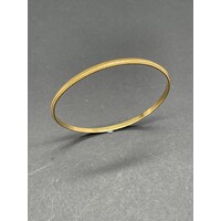 Ladies 22ct Yellow Gold Round ORO Bangle (Pre-Owned)