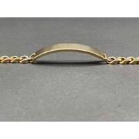 Mens 18ct Yellow Gold Curb Link ID Bracelet (Pre-Owned)