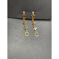 Ladies 18ct Yellow Gold Dangle Earrings (Pre-Owned)