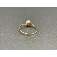 Ladies 9ct Yellow Gold White Pearl Ring
