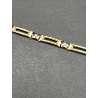 Ladies 9ct Yellow Gold Fancy Bar Link Bracelet