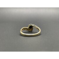 Ladies 10ct Yellow Gold Blue Gemstones and Diamonds Ring