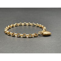 Ladies 9ct Yellow Gold Belcher Link Bracelet