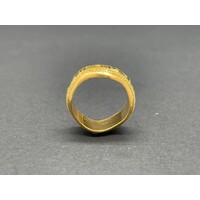Unisex 23ct Yellow Gold Wavy Edge Ring