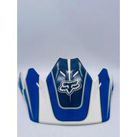 Fox V3 Pilot Motocross Helmet Size M Blue White with Bag and Accessories
