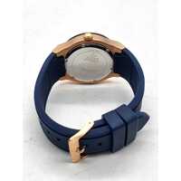 Guess Ladies Blue Rose Gold Tone Multifunction Watch U0571L1 Silicone Strap