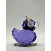 Swarovski Violet Crystal Figurine Happy Duck DJ Duck Headphones Limited Edition