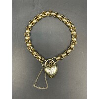 Ladies 10ct Yellow Gold Belcher Link Bracelet