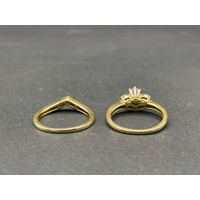 Ladies 18ct Yellow Gold 2 Set Diamond Rings