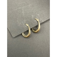 Ladies 9ct Yellow Gold Oval Hoop Earrings
