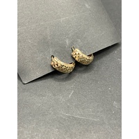 Ladies 9ct Yellow Gold Round Huggie Hoop Earrings