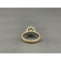 Ladies 18ct Yellow Gold Red Gemstones and Diamonds Ring