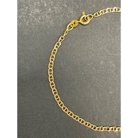 Unisex 9ct Yellow Gold Anchor Link Bracelet